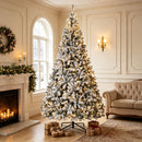 9 Ft Pre-Lit Flocked Fraser Fir Artificial Christmas Tree