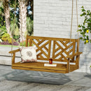 Alejandro Acacia Wood Porch Swing with Slat Panel Seating by HouseOfZazla