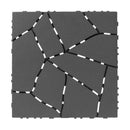 Interlocking Patio Deck Tiles 12 Inch Stone Pattern 44-Piece Set