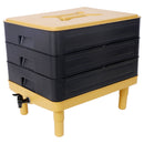 Durable 3 Tray Worm Farm Kit For Efficient Vermicomposting, 65L Capacity - Yellow / Black by HouseOfZazla