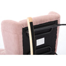 Modern Nursery Rocking Chair Upholstered Glider Chair with High Backrest Rocker Accent Armchair with Solid Wood Legs for Nursery Bedroom Living Room Teddy(Pink)