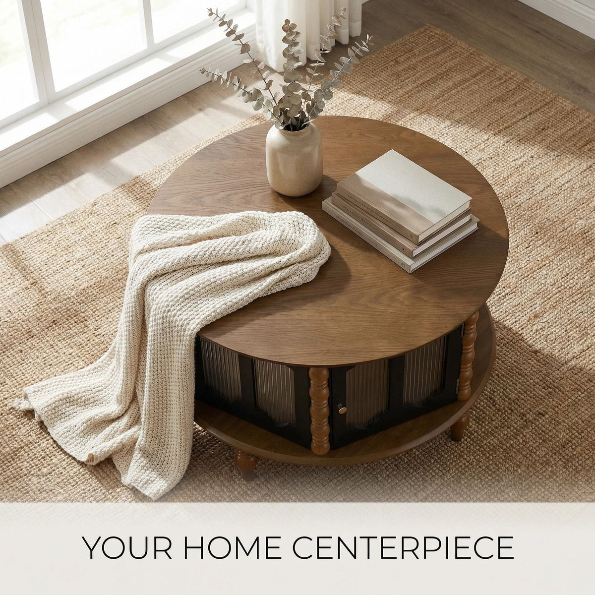 Round 3 Door Storage Coffee Table For Living Room, photo 4 of 8