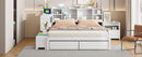 Platform Bed With Multi Functional Storage Space, Nightstand, 2 Drawers, USB Ports And Desk by HouseOfZazla