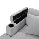 U Shaped Sectional Sofa, Corner Living Room Couch With Built In Cup Holders, Storage, USB Ports by HouseOfZazla