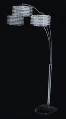 84"H 3-SHADE CRYSTAL INSPIRED ARCH FLOOR LAMP (1 PC/CTN/2.61 Cu Ft/34.63 G.W. lbs)