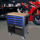 4 Drawers Multifunctional Tool Cart With Wheels And Wooden Top