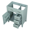30" Bathroom Vanity without Sink, Cabinet Base Only, Bathroom Cabinet with Drawers, Solid Frame and MDF Board, Green