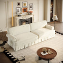 Luxuriously Comfortable Cloud Couch Sofa With Elegant Rolled Arms & Pleated Skirt Design by HouseOfZazla