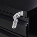 3-Drawer Mobile File Cabinet with Lock, Office Storage Filing Cabinet for Legal/Letter Size, Pre-Assembled Metal File Cabinet Except Wheels Under Desk (Black)