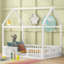 Wood House Bed With Fence And Door by HouseOfZazla