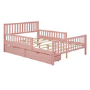 Platform Bed With Guardrails On Both Sides And 2 Storage Drawers by HouseOfZazla