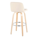 Toriano - Contemporary Fixed Height Barstool & Swivel With Round Footrest (Set of 2)