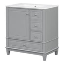 Freestanding Bathroom Vanity With Sink, Soft Close Door, 3 Drawers
