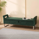 Wide Storage Soft Ottoman Bench With Armrests by Unique Piece Furniture