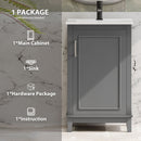 Modern Small Bathroom Vanity Cabinet With Ceramic Basin, Ample Storage, 1 Soft Close Door by HouseOfZazla