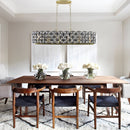39" Contemporary Crystal and Black-Gold Pendant Chandelier