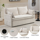 Pull Out Sofa Bed, Convertible Sleeper Sofa Couch, Side Storage, And USB / C - Type Charging Ports Chair by Unique Piece Furniture