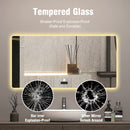 Frameless Bathroom Mirror With Light, LED Backlit, Tri Color Dimming, Anti Fog, Smart Sensor - Silver
