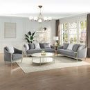 Fernando - Sofa With 5 Pillows - Gray Chenille & Champagne by Unique Piece Furniture