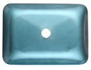 18.125" L -13.0" W -12.0" H Handmade Countertop Glass Rectangular Vessel Bathroom Sink Set in Blue Glass with Matte Black Single-Handle Single Hole Faucet and Pop Up Drain