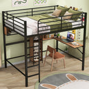 Full Size & Loft Bed With L-Shaped Desk And Shelves - Black by Unique Piece Furniture