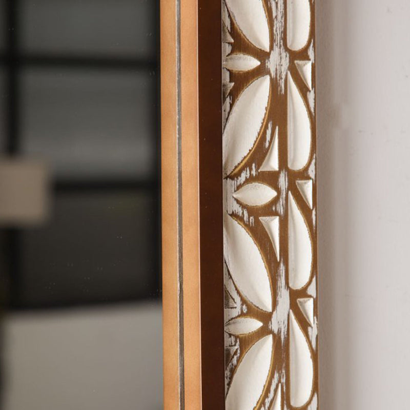 29.13"×47.24" Rectangular Carved Leaf Wall Mirror, photo 5 of 9