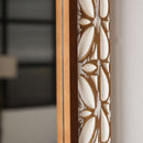 29.13"×47.24" Rectangular Carved Leaf Wall Mirror