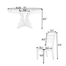 5-Piece Farmhouse Round Pedestal Extending Dining Table Set Extendable Kitchen Table Set with 15.8" Removable Leaf and Ladder Back Dining Chairs for Small Places, Natural