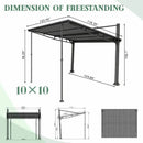 Outdoor Gazebo 10' x 10' with Hard Top Metal Roof