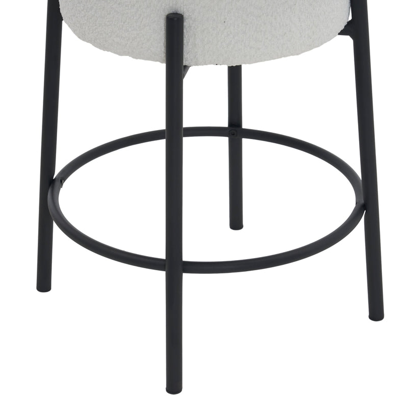 24" Tall, Round Bar Stools, Set of 2 - Contemporary upholstered dining stools for kitchens, coffee shops and bar stores - Includes sturdy hardware support legs