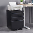 Contemporary 3 Drawer Mobile Filing Cabinet With Lock, Metal Office Storage For Legal / Letter Size by Unique Piece Furniture