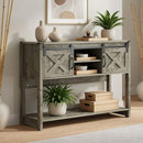 Farmhouse Entryway Table With Sliding Barn Door by HouseOfZazla