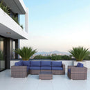 Wicker Seating Group Set With Table And Cushions by Unique Piece Furniture