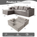 Compression Sectional Couch With Comfy Chaise, Boneless L Shape Sofa With Deep Seat by HouseOfZazla