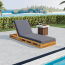 Lounge Chaise Set - Acacia Wood with Water-Resistant Cushions