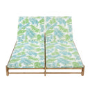 Light Teak Acacia Wood Double Chaise Lounger Set