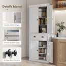 Homcom - 72" Kitchen Pantry, Tall Storage Cabinet, Freestanding Cupboard With Drawer, Doors And Adjustable Shelves - White by HouseOfZazla
