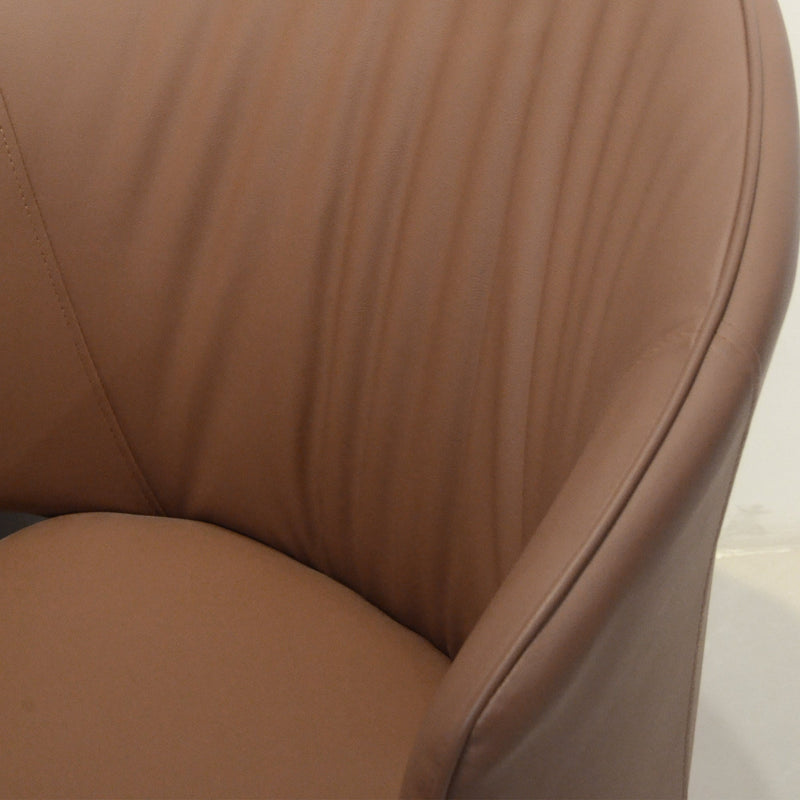 Accent Coffee table Chair with Metal Legs Set of 2, PU Leather Chair for Coffee Room, Living Room, Rest Room (Brown)