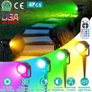4Pcs Landscape Lights Color Changing Landscape Spotlight IP65 Waterproof RGBW LED Colorful Stake Light with Remote Control 16 Color 4 Dynamic Light Mo