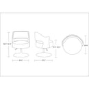 Salon - Swivel Lounge Chair 2 Tone Design With Adjustable Height And Full Swivel For Living Room - White by HouseOfZazla