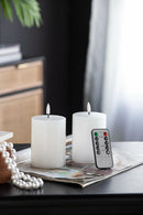 LED Candles With Wick And Remote Control Timer (Set of 2) - White by Unique Piece Furniture