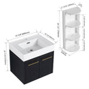 Modern Wall Mounted Bathroom Vanity With Resin Sink And Storage Rack by Unique Piece Furniture