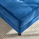 64" Velvet Chaise, Mid-Century Modern Chaise Furniture, Sleeper for Living Room, Apartment, Tool-Free Assembly. (Blue)