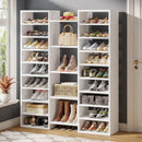 14 Tier Shoe Storage Cabinet With 23 Open Cubbies, 46 Pairs Capacity Entryway Organizer - White by HouseOfZazla