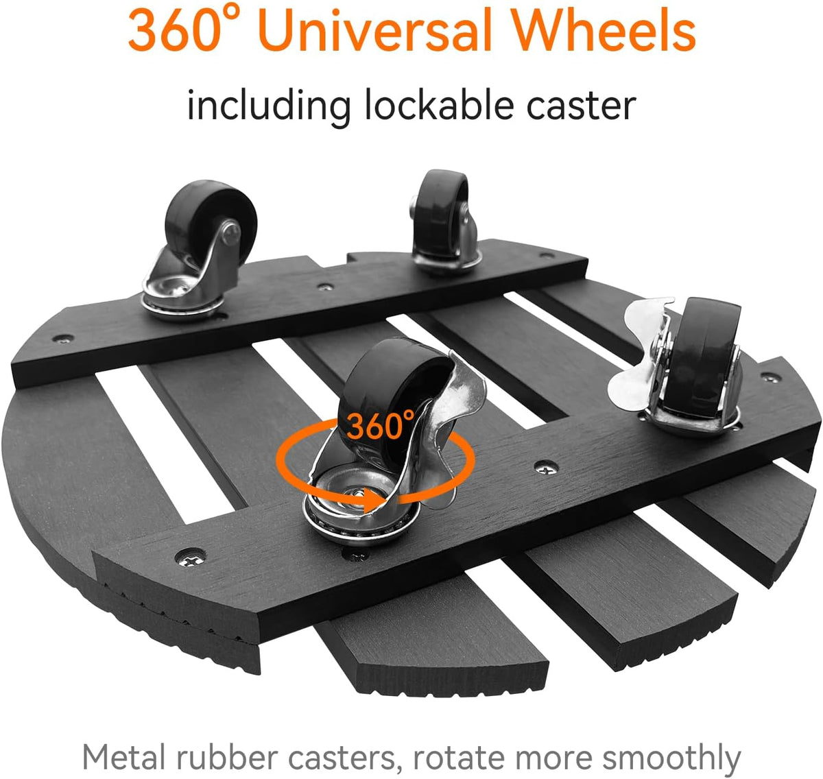 6-Pack 12" Round Plant Stand with 360° Lockable Caster Wheels, photo 2 of 8