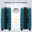 Hardshell Luggage Sets 3 Pieces Spinner Suitcase With Tsa Lock Lightweight 20" 24" 28" - Antique Blue Green by HouseOfZazla