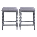 26" Counter Stools - Set of 2 with Upholstered Seat