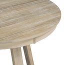 5-Piece Retro Functional Dining Set, Round Table with a 16"W Leaf and 4 Upholstered Chairs for Dining Room and Living Room (Natural)