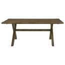 Carbon - Rectangular Dining Table With X Base Design - Brown