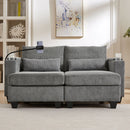 Convertible Chaise Lounge Sofa Chair With USB Ports, Cup Holders, Phone Holder And Storage by HouseOfZazla